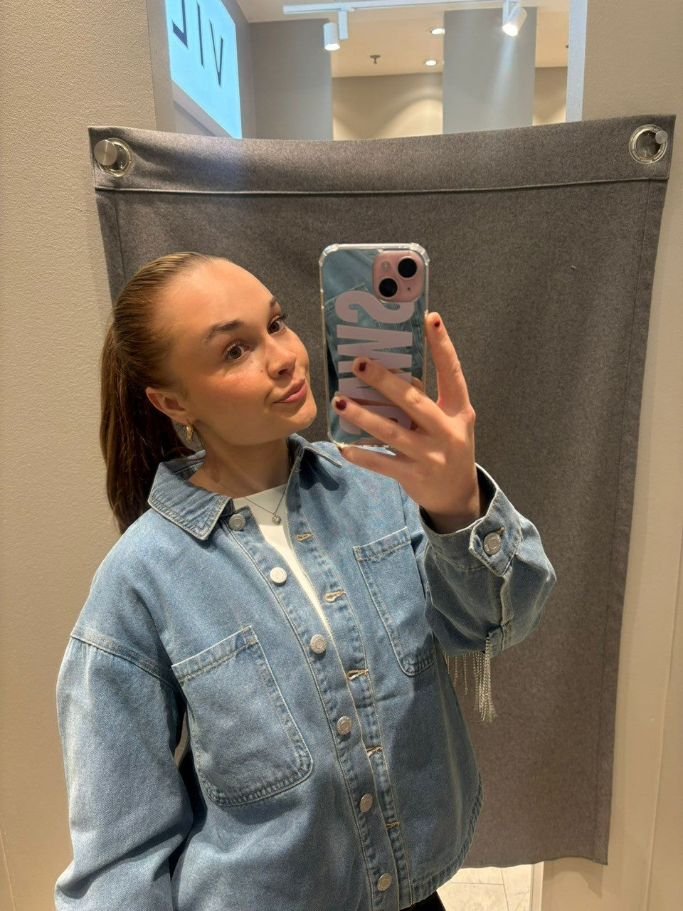 NMALVA Shacket - Light Blue Denim